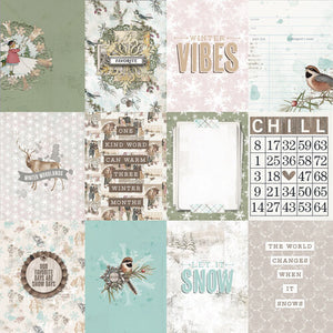 Simple Stories Simple Vintage Winter Woods Collection 12x12 Scrapbook Paper 3x4 Elements (19112)