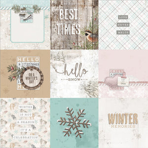 Simple Stories Simple Vintage Winter Woods Collection 12x12 Scrapbook Paper 4x4 Elements (19113)