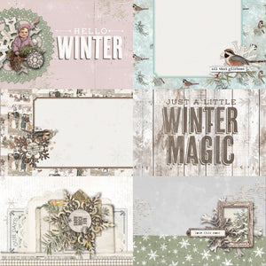 Simple Stories Simple Vintage Winter Woods Collection 12x12 Scrapbook Paper 4x6 Elements (19114)