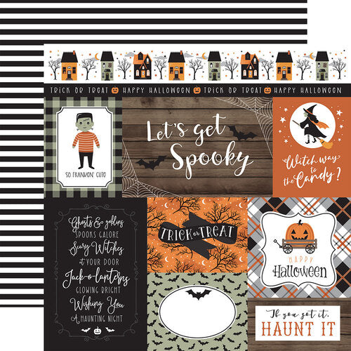 Echo Park Paper Co. Spooky Collection 12x12 Scrapbook Paper Multi-Journaling Cards (SPO284006)