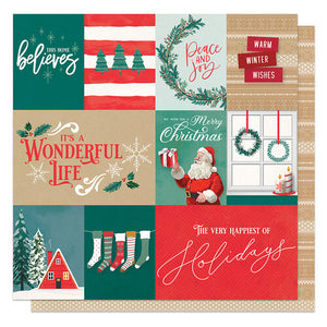 Photoplay Paper It's a Wonderful Christmas Collection 12x12 Scrapbook Paper This Home Believes (WON3501)