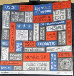 Creative Imaginations Signature Collection - 12" x 12" Scrapbook Paper - Coast Guard Words - 20587