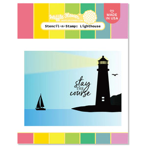 Waffle Flower Stamp-n-Stencil Set Lighthouse (WFS078)