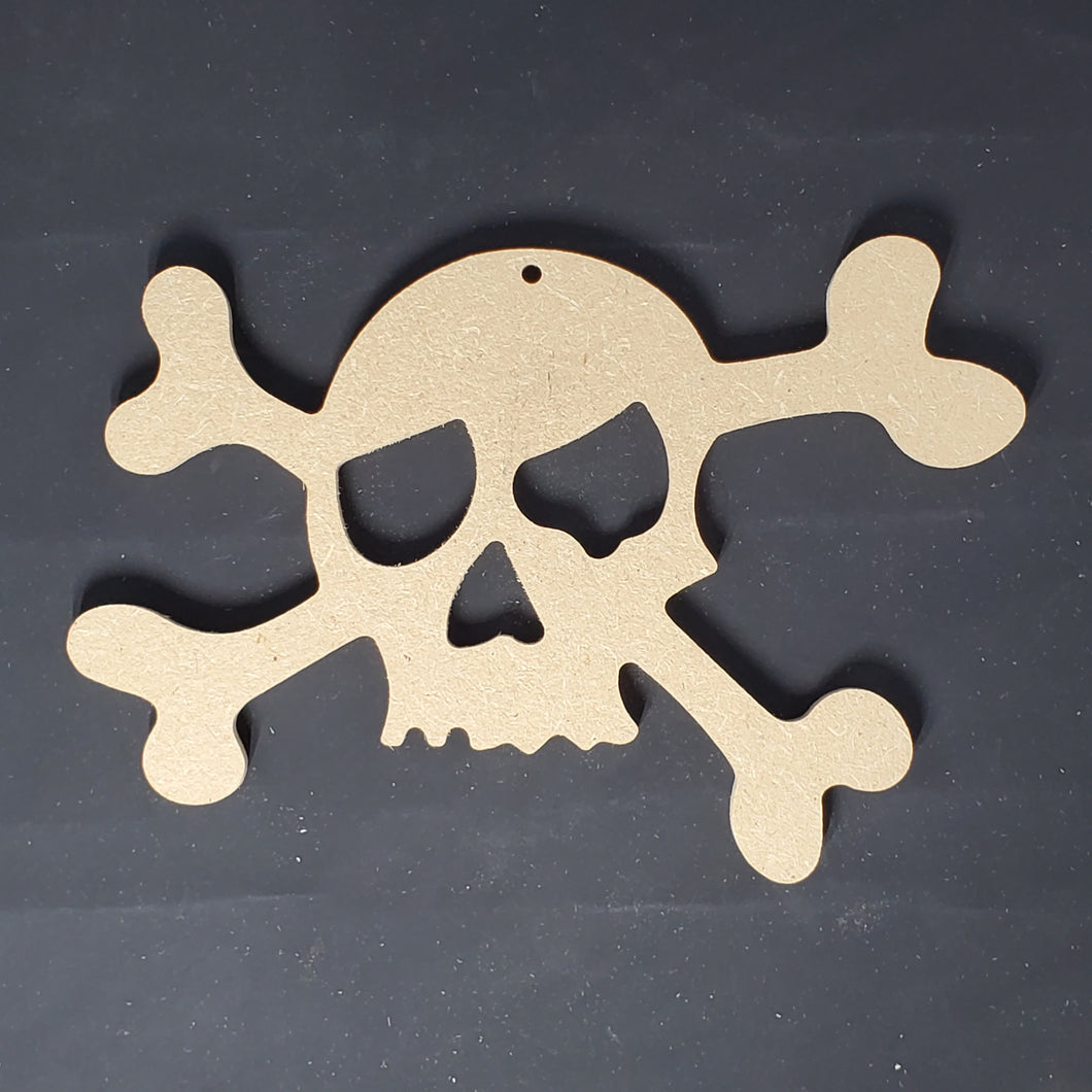 Wooden Die Cut Skull & Cross Bones (449)