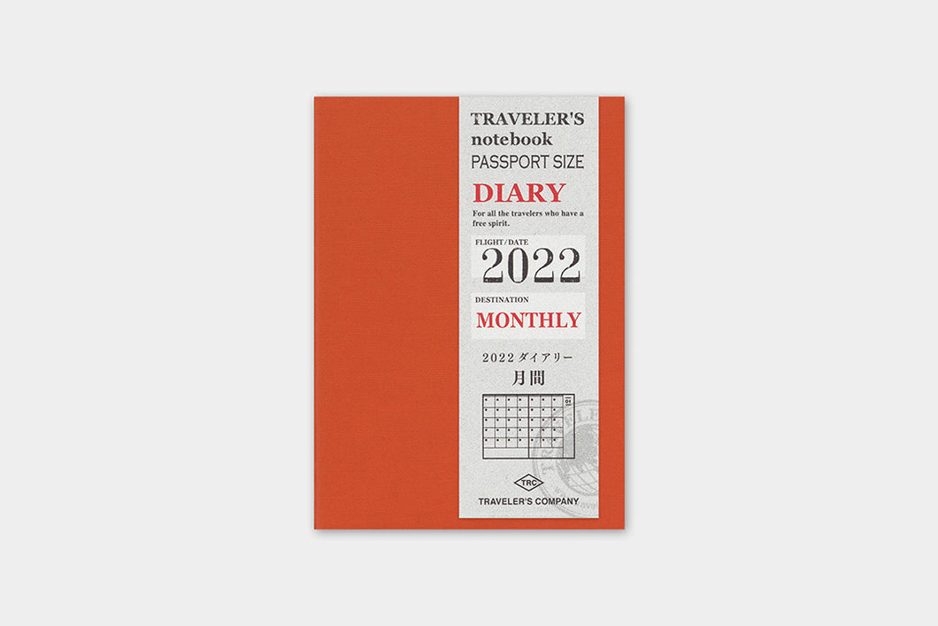 Traveler's Company Traveler's Notebook Passport Size Diary Monthly 2022 (14448-006)