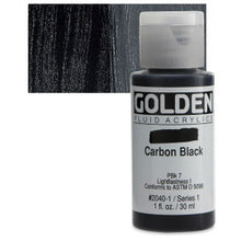 Load image into Gallery viewer, GOLDEN Fluid Acrylics Carbon Black (2040-1)
