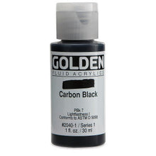 Load image into Gallery viewer, GOLDEN Fluid Acrylics Carbon Black (2040-1)
