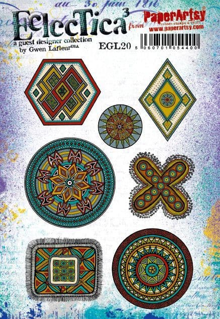 PaperArtsy Eclectica3 Rubber Stamp Set Mini Mandalas designed by Gwen Lafleur (EGL20)