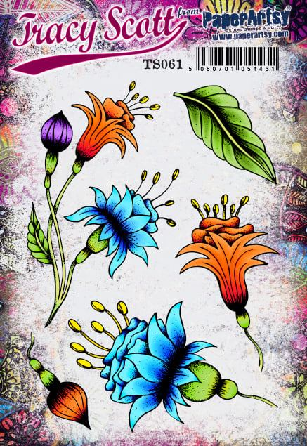 PaperArtsy Rubber Stamp Set Flowers designed by Tracy Scott (TS061)