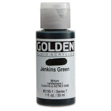 Load image into Gallery viewer, GOLDEN Fluid Acrylics Jenkins Green (2195-1)
