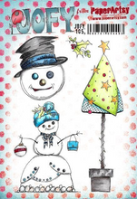 Load image into Gallery viewer, PaperArtsy Rubber Stamp Set Snowman designed by Jo Firth-Young (JOFY105)
