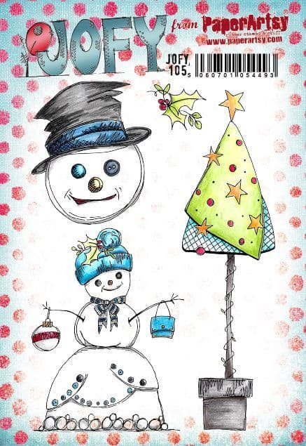 PaperArtsy Rubber Stamp Set Snowman designed by Jo Firth-Young (JOFY105)