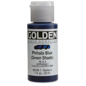 GOLDEN Fluid Acrylics Phthalo Blue (Green Shade) (2255-1)