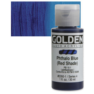 GOLDEN Fluid Acrylics Phthalo Blue (Red Shade) (2260-1)