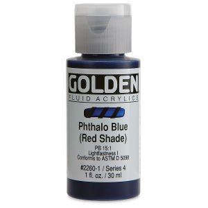 GOLDEN Fluid Acrylics Phthalo Blue (Red Shade) (2260-1)