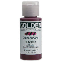 Load image into Gallery viewer, GOLDEN Fluid Acrylics Quinacridone Magenta (2305-1)
