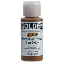 Load image into Gallery viewer, GOLDEN Fluid Acrylics Transparent Yellow Iron Oxide (2386-1)
