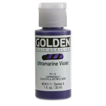 Load image into Gallery viewer, GOLDEN Fluid Acrylics Ultramarine Violet (2401-1)
