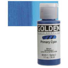 Load image into Gallery viewer, GOLDEN Fluid Acrylics Primary Cyan (2420-1)
