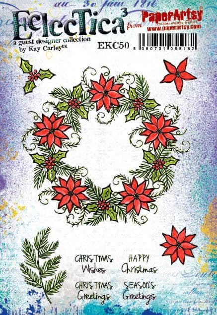 PaperArtsy Eclectica3 Stamp Set Wreath by Kay Carley (EKC50)