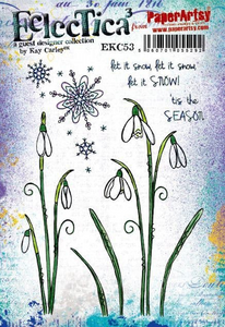 PaperArtsy Eclectica3 Stamp Set Snow Flowers by Kay Carley (EKC53)