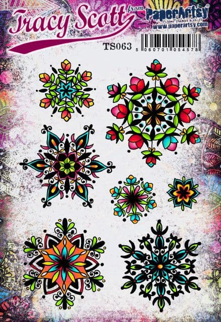 PaperArtsy Rubber Stamp Set Mini Mandalas designed by Tracy Scott (TS063)