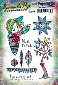 PaperArtsy Rubber Stamp Set Hello Petal designed by ElenaZinski Art (ZA68)