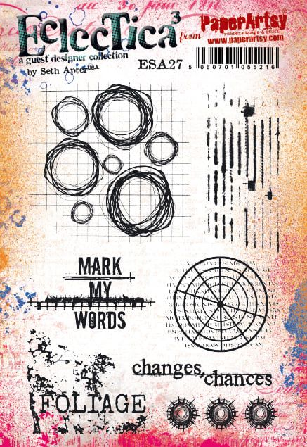 PaperArtsy Eclectica3 Rubber Stamp Set Mark My Words designed by Seth Apter (ESA27)