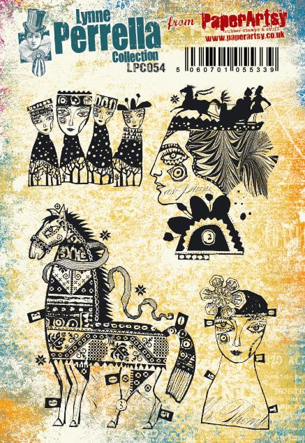 PaperArtsy Rubber Stamp Set Trojan Horse designed by Lynne Perrella (LPC054)