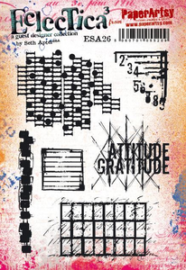 PaperArtsy Eclectica3 Rubber Stamp Set Attitude Gratitude designed by Seth Apter (ESA26)