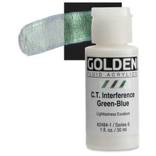 Load image into Gallery viewer, GOLDEN Fluid Acrylics C.T. Interference Green-Blue (2484-1)
