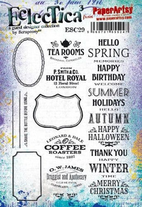 PaperArtsy Stamp Set Vintage Labels designed by Scrapcosy (ESC29)