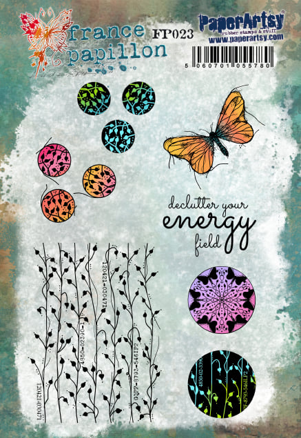 Paper Artsy Stamp Set Declutter Your Energy Field designed by France Papillon (FP023)