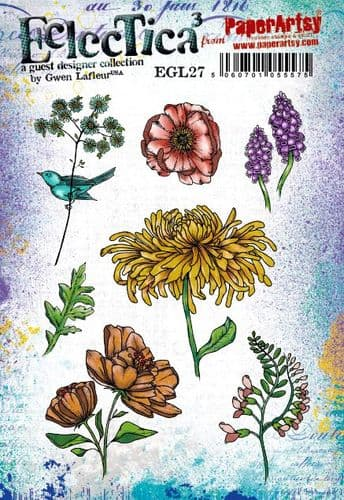 PaperArtsy Eclectica3 Rubber Stamp Set Blooms designed by Gwen Lafleur (EGL27)