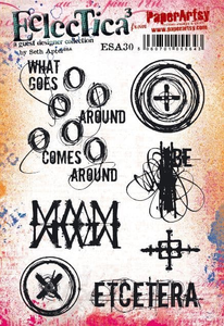 PaperArtsy Eclectica3 Rubber Stamp Set What Goes Around designed by Seth Apter (ESA30)