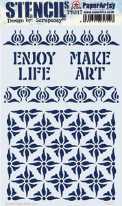 PaperArtsy Stencil Enjoy Life designed by Scrapcosy (PS317)