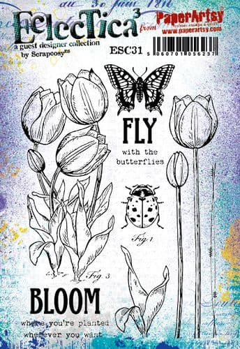 PaperArtsy Stamp Set Fly designed by Scrapcosy (ESC31)