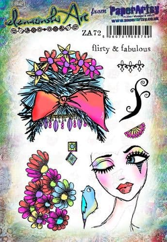 PaperArtsy Rubber Stamp Set Flirty & Fabulous designed by ElenaZinski Art (ZA72)