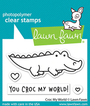 Load image into Gallery viewer, Lawn Fawn Photopolymer Clear Stamp &amp; Die Set Croc My World (LF2725)
