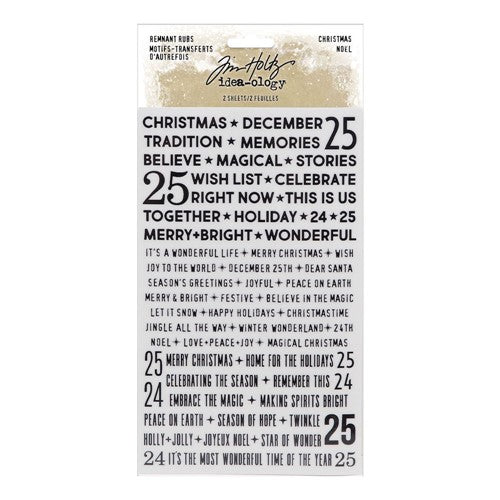 Tim Holtz idea-ology Christmas Remnant Rubs Tiny Text (TH94194)