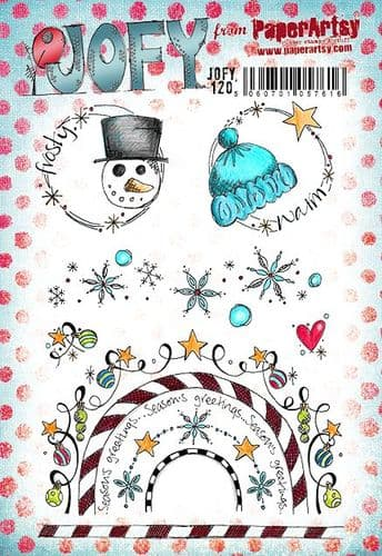 PaperArtsy Rubber Stamp Set Frosty designed by Jo Firth-Young (JOFY120)