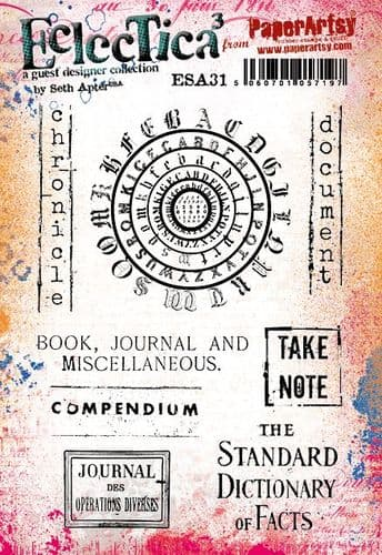 PaperArtsy Eclectica3 Rubber Stamp Set Take Note designed by Seth Apter (ESA31)