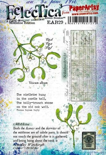 PaperArtsy Electica3 Rubber Stamp Mistletoe by Alison Bomber (EAB29)