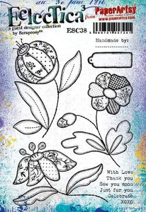 Paper Artsy Stamp Set Patchwork Flowers designed by Scrapcosy (ESC38)