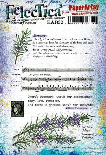 PaperArtsy Electica3 Rubber Stamp Rosemary by Alison Bomber (EAB32)