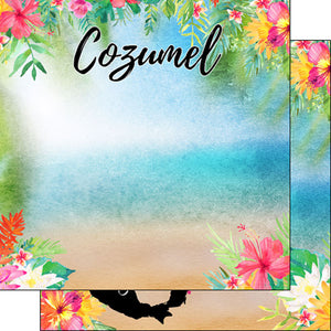 Scrapbook Customs Scrapbook Paper - 12" x 12" - Cozumel Getaway (38226a)