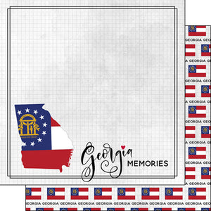 Scrapbook Customs 12x12 Scrapbook Paper Georgia Adventure Flag (38483a)