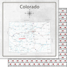 Load image into Gallery viewer, Scrapbook Customs 12x12 Scrapbook Paper Colorado Adventure Map (38530a)
