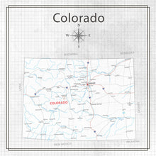 Load image into Gallery viewer, Scrapbook Customs 12x12 Scrapbook Paper Colorado Adventure Map (38530a)
