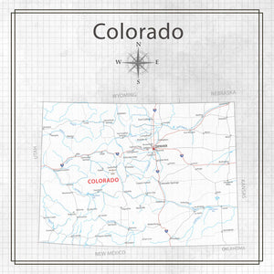 Scrapbook Customs 12x12 Scrapbook Paper Colorado Adventure Map (38530a)